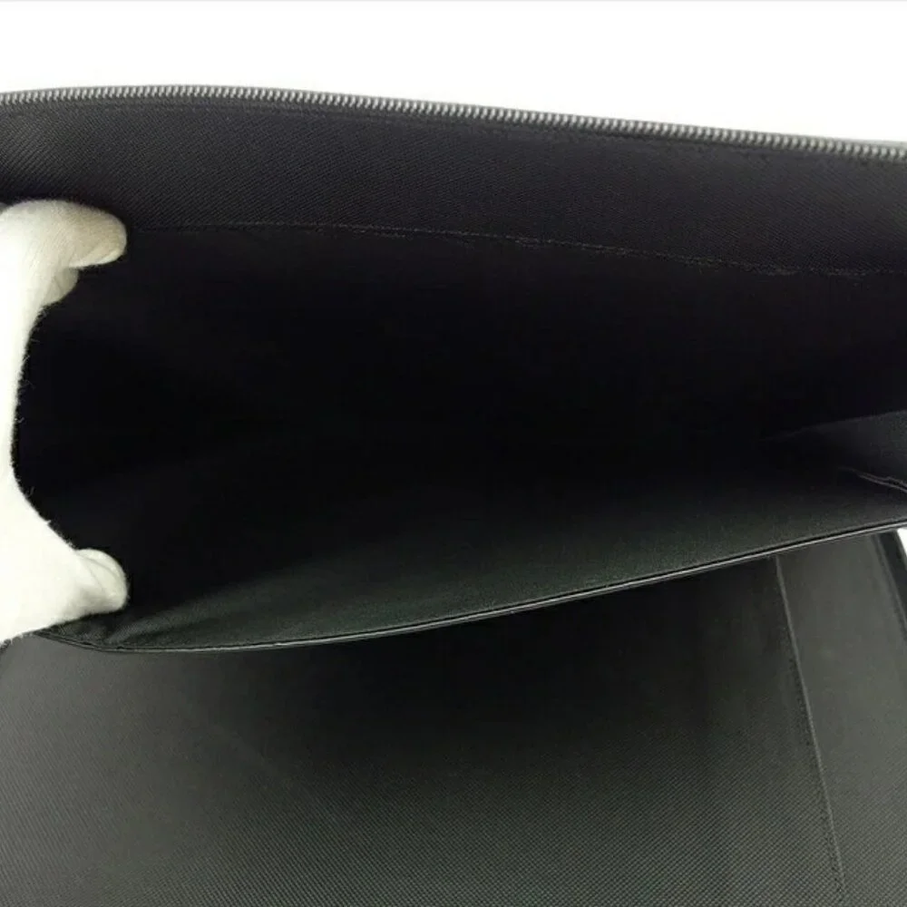 LANVIN Business bag Black Silver Women Authentic secondhand